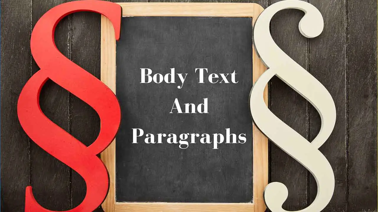 Body Text And Paragraphs