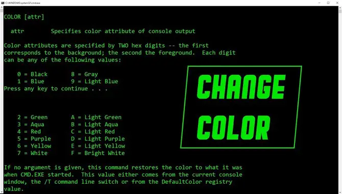 Change Font And Color In CMD