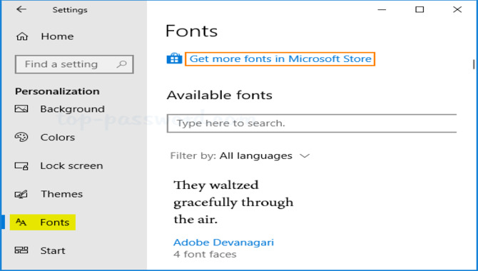 Choose The Font To Install