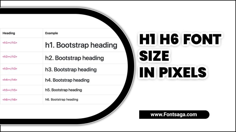 H1 H6 Font Size In Pixels