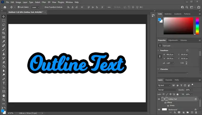 How To Create A Bold Font With A Black Outline In Photoshop