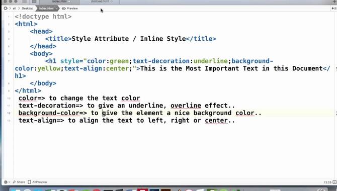 How To Set Inline Style Font Size In HTML