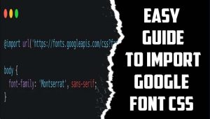 Easy Guide To Import Google Font Css