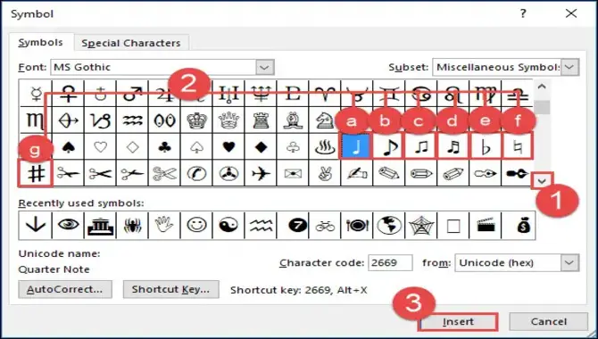Inserting Music Note Font Symbols In Documents