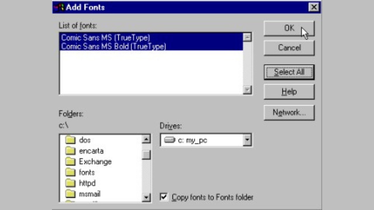 Install The Windows 95-Font