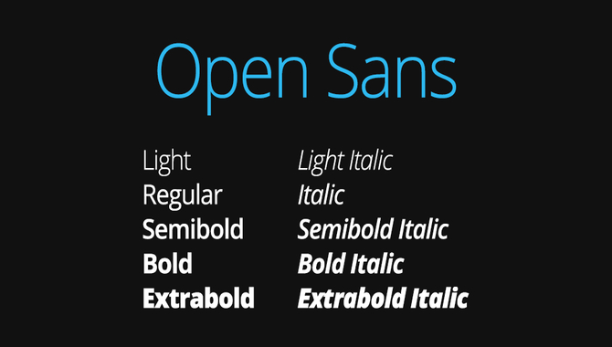 Open Sans Font Information