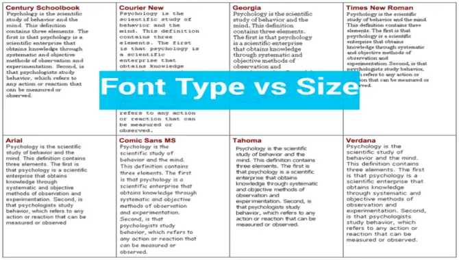 The Importance Of Font Size Comparison
