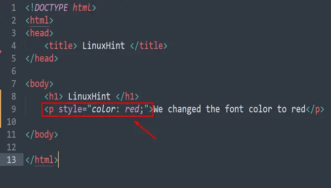 The Syntax For Changing The Font Colour