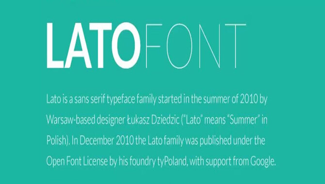 Tips For Using The Lato Font Family