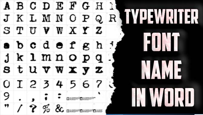 Typewriter Font Name In Word