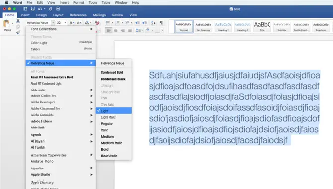 Using Helvetica Font Family In Microsoft Office Suite