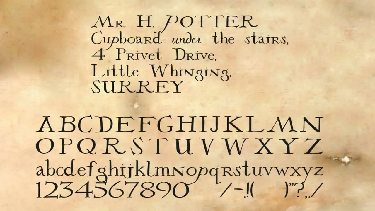 What Is A Hogwarts Acceptance Letter Font