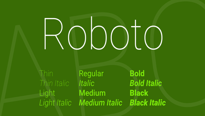 What Is The Roboto Font Family