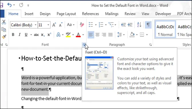 Adjust The Default Font
