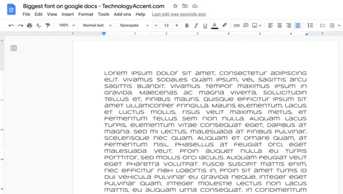 Arial The Biggest Font In Google Docs