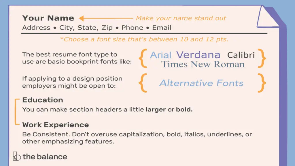 Best Font Size For Resume 2018 Resume Revamp