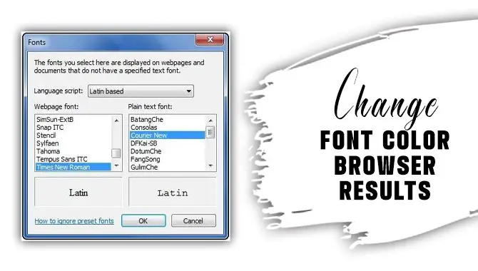Change Font Color Browser Results