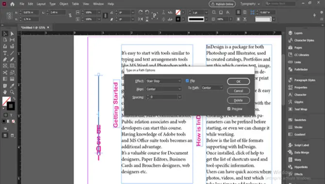 Creating Vertical Text In Indesign