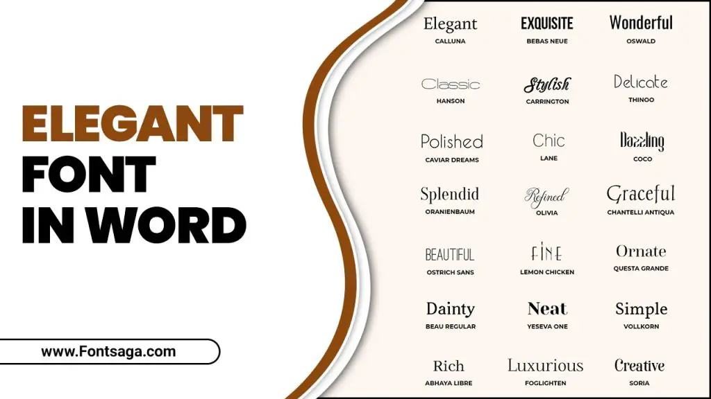 Elegant Font In Word: Sophisticated Elegance