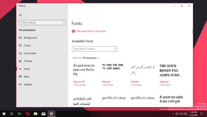 Finding Fonts Using The Control Panel