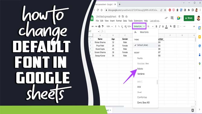 How To Change Default Font In Google Sheets