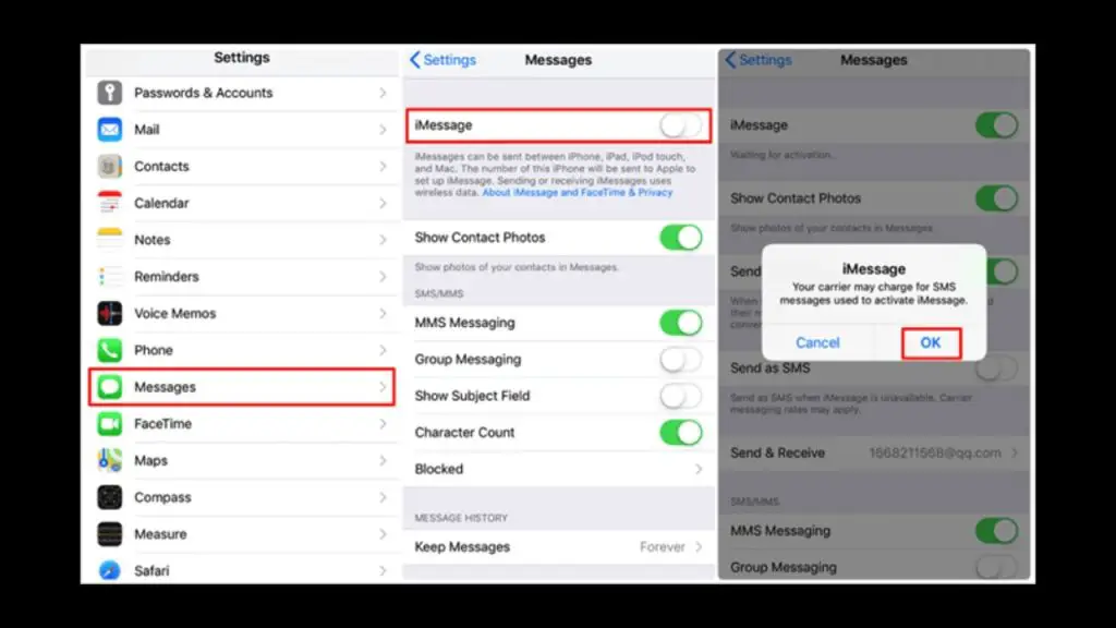 how to set default text message on iphone