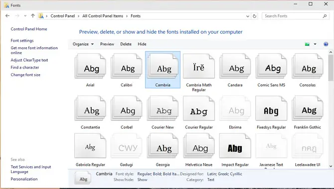 How To Install Fonts From The Windows Font Folder