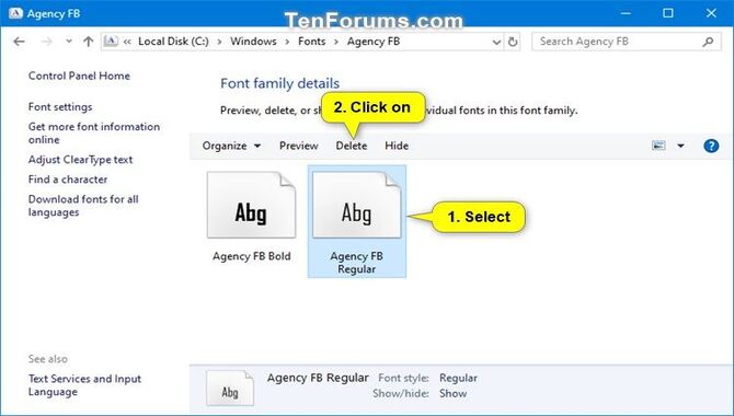 How To Remove Fonts From The Windows Font Folder
