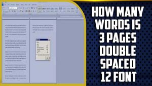 How Many Words Is 3 Pages Double Spaced 12 Font