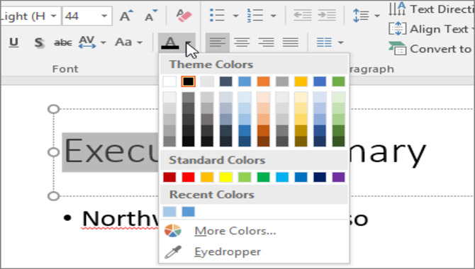 Modifying Font Color