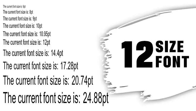 Size 12 Font - Standard Font Size