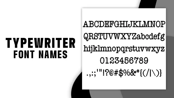 Typewriter Font Names
