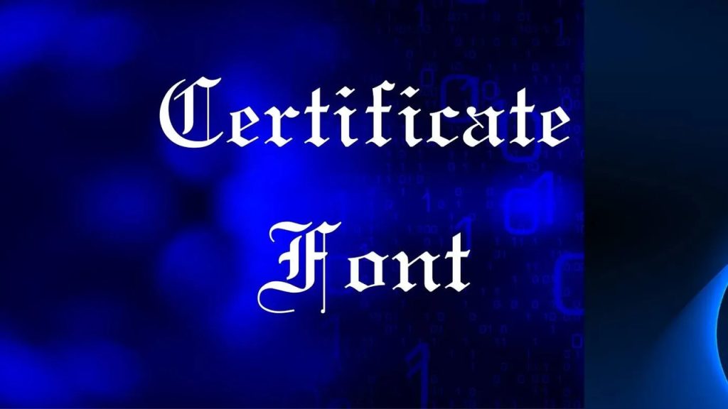 Certificate Font Type - Typography Excellence