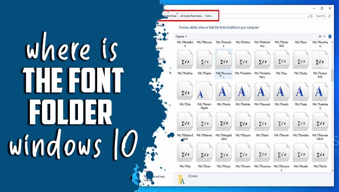 Where Is The Font Folder In Windows 10