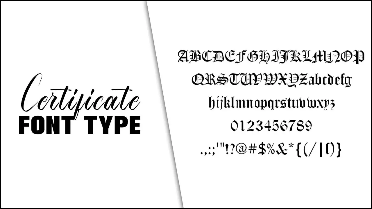 Certificate Font Type