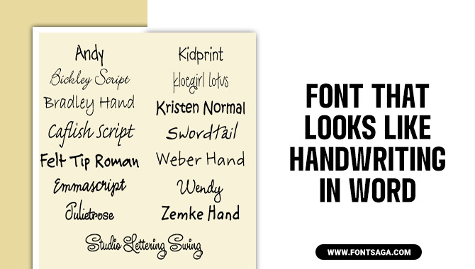 font that looks like handwriting in word