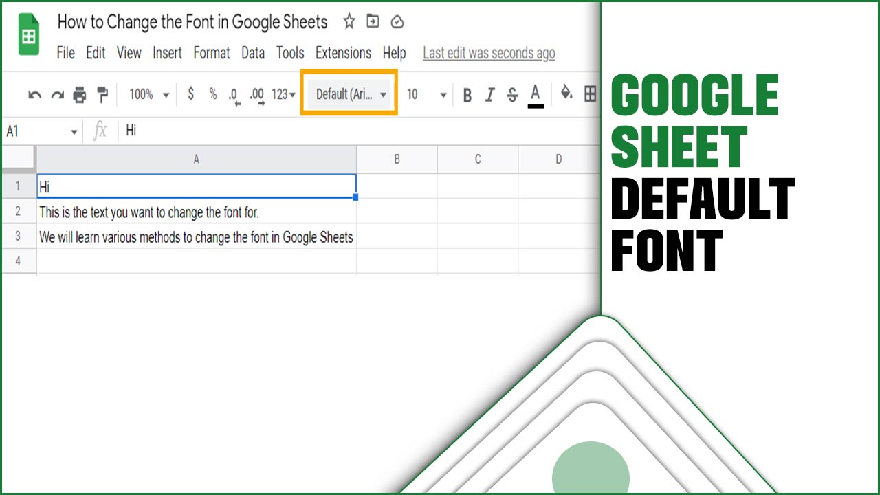 Google Sheet Default Font