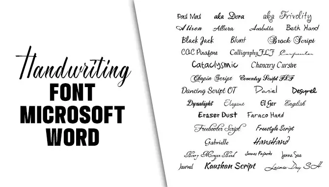 Handwriting Font Microsoft Word