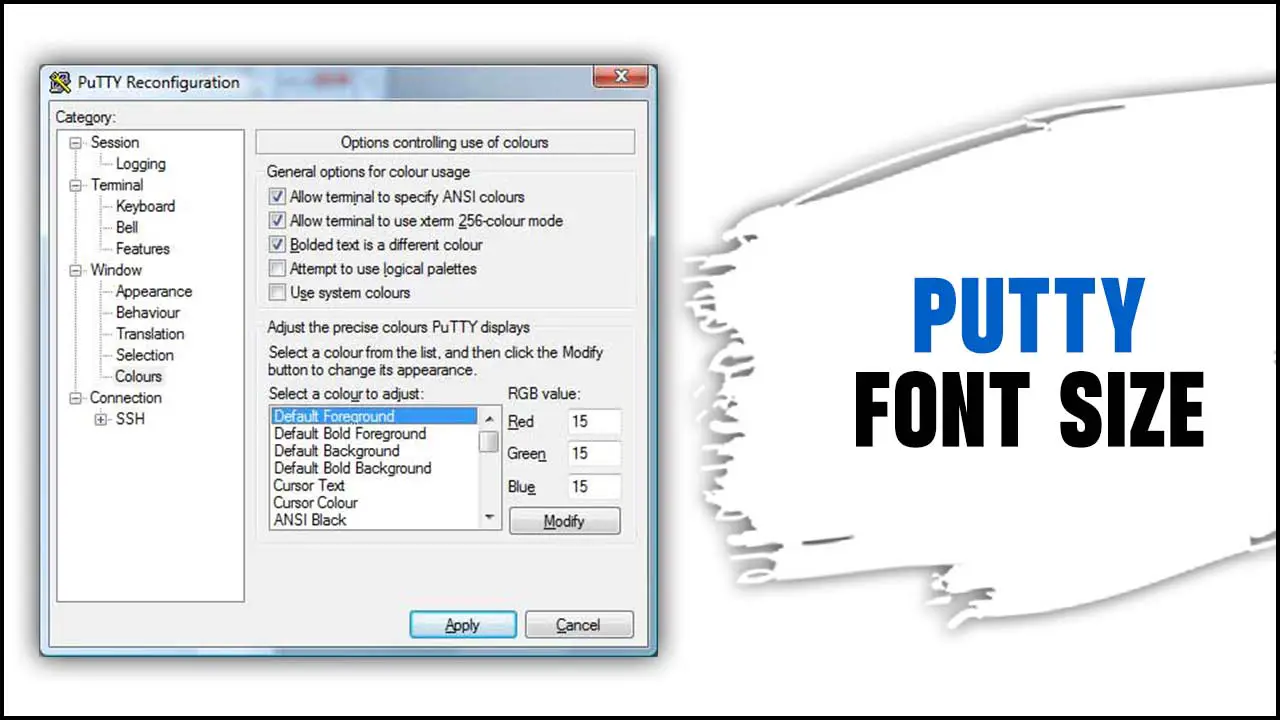 putty font size