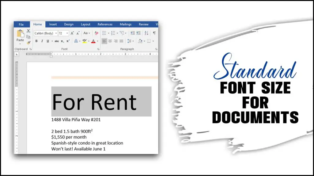 Standard Font Size For The Main Text In Business Writing Documents Is