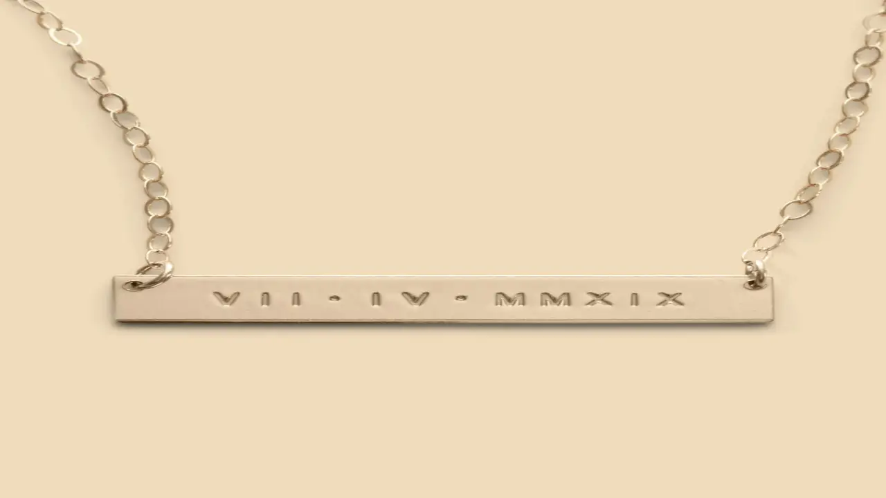 Customizing Roman Numerals Necklace With Personalized Birth Dates