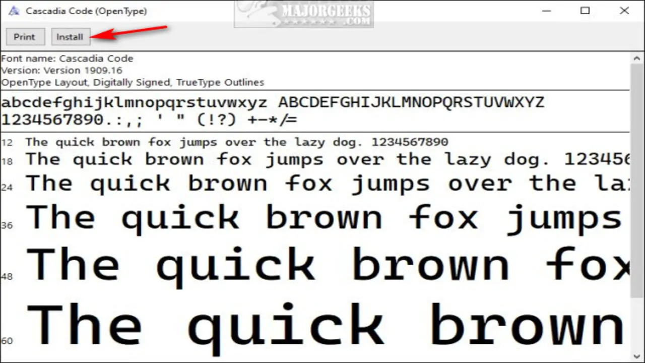Install The Font