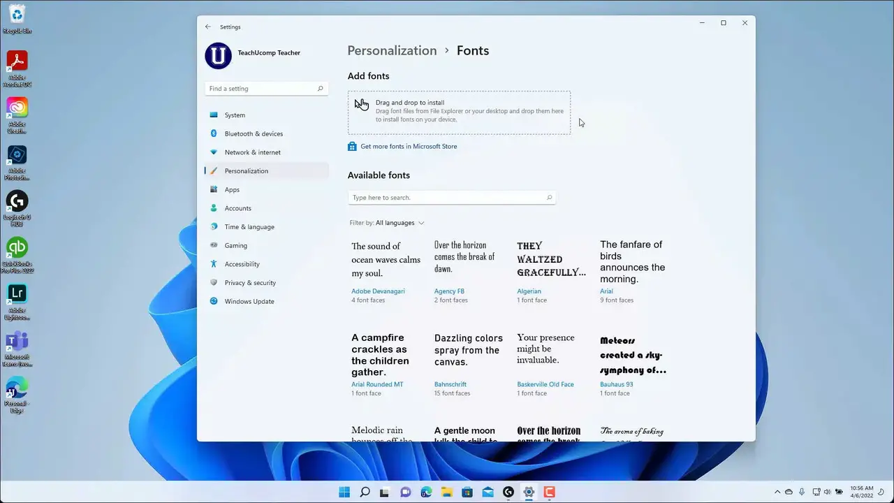 Installing Fonts On A Windows Computer