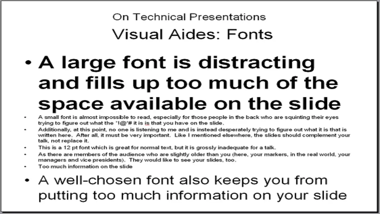 essay font and text size