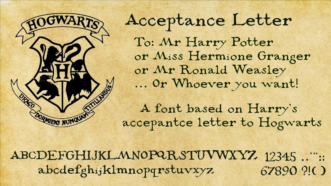 Unlocking The Harry Potter Acceptance Letter Font
