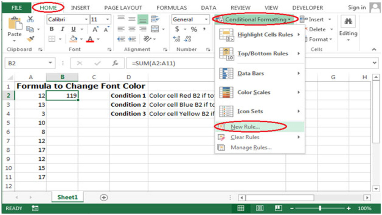 What Is A Font Color Formula In Excel