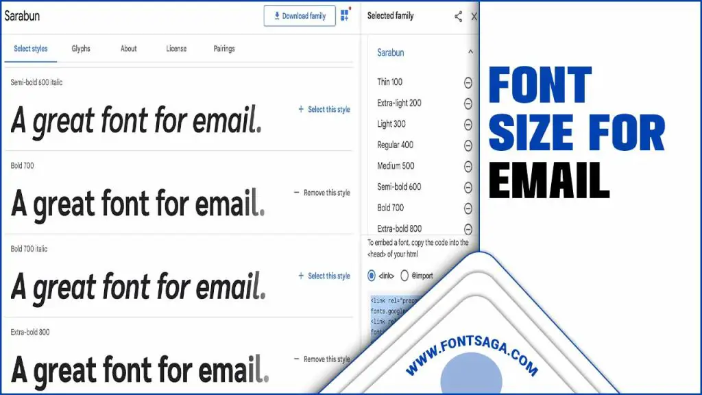 best font for email and size