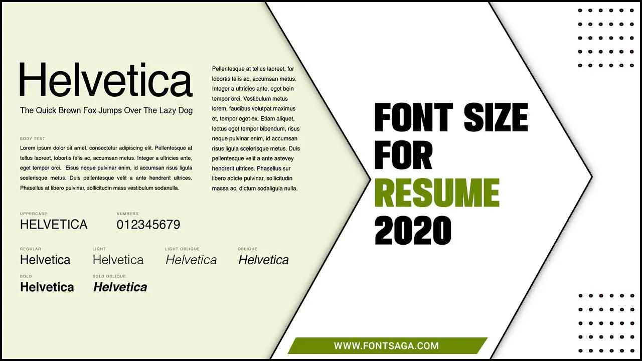 Font Size For Resume 2020