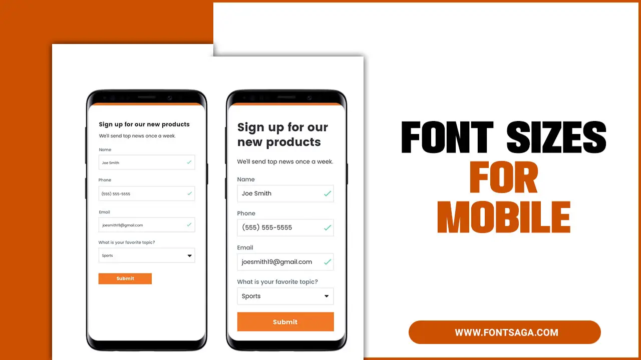 Font Sizes For Mobile