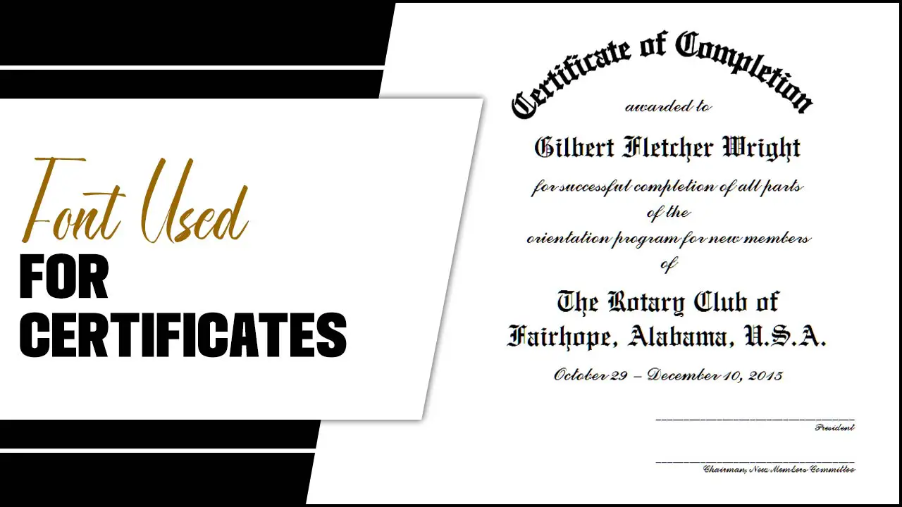 Font Used For Certificates